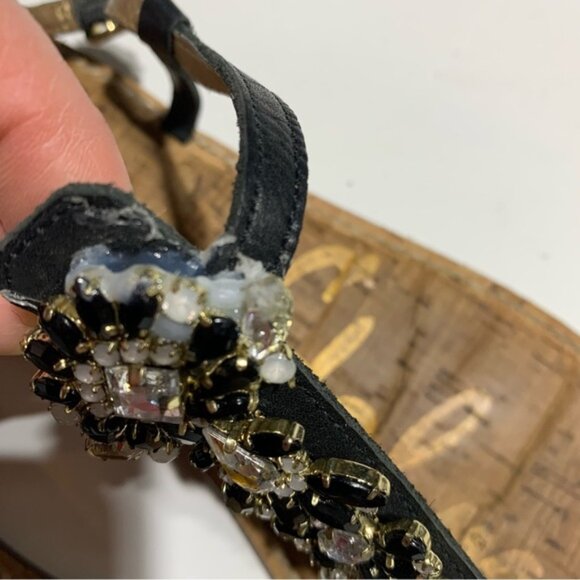 Sam Edelman Black Beaded Sandals - Picture 3 of 5